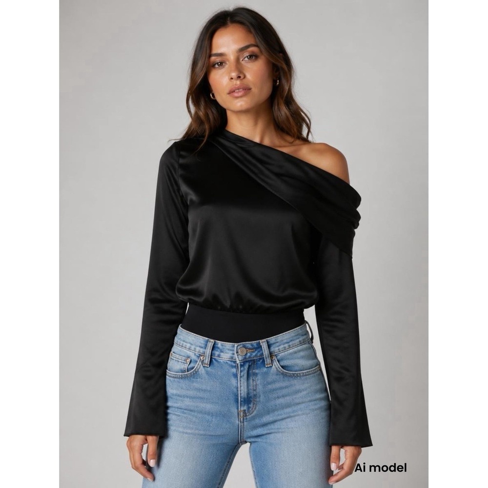Alix Body Suit Silk Off Shoulder Size L  Retails $350